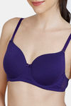 Zivame Beautiful Basics Padded Wired 3/4th Coverage T-Shirt Bra - Parachute Purple — thumbnail 4
